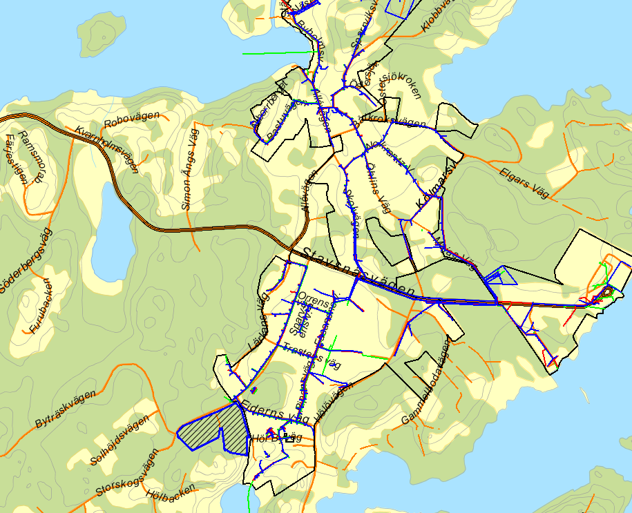 Storskogsvägen Permanentning 7 fastigheter/1 permanenta/1 folkbokförda (14 %) Tomtstorlek Tomterna är cirka 2 700 m 2. Ligger inom område med viss-stor risk för saltvatteninträngning.