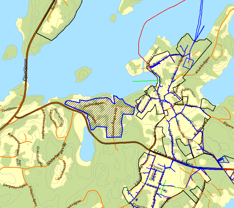 Simon Ängs väg norra delen, Robovägen och Kvarnholmsvägen Permanentning 37 fastigheter/13 permanenta/21 folkbokförda (35 %) Ja Tomtstorlek Tomterna är cirka 2 500 m 2.