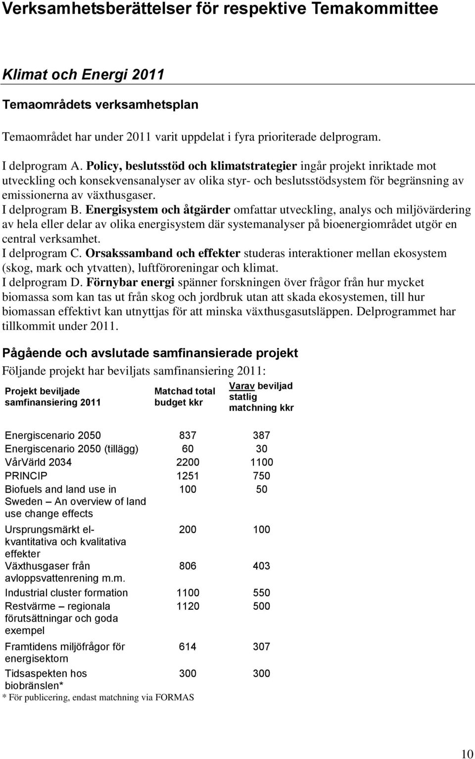 I delprogram B. Energisystem och åtgärder omfattar utveckling, analys och miljövärdering av hela eller delar av olika energisystem där systemanalyser på bioenergiområdet utgör en central verksamhet.