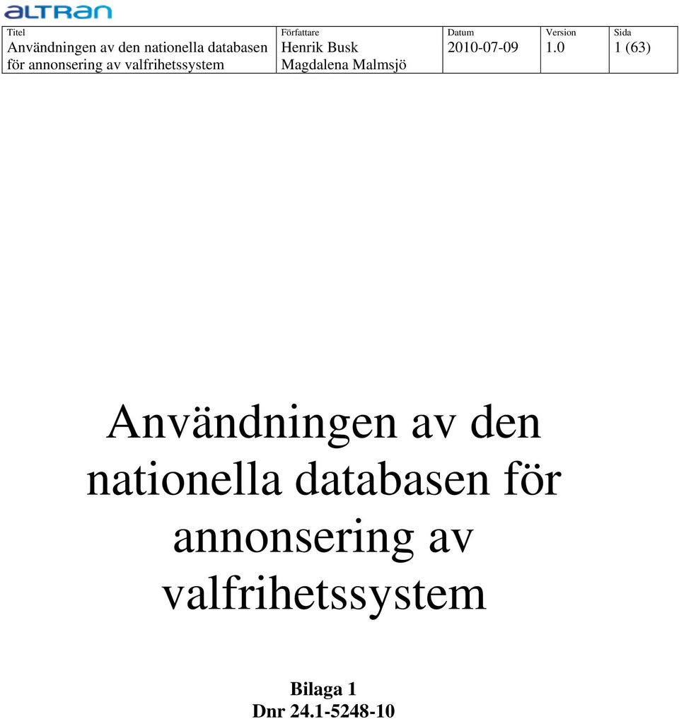 nationella databasen för