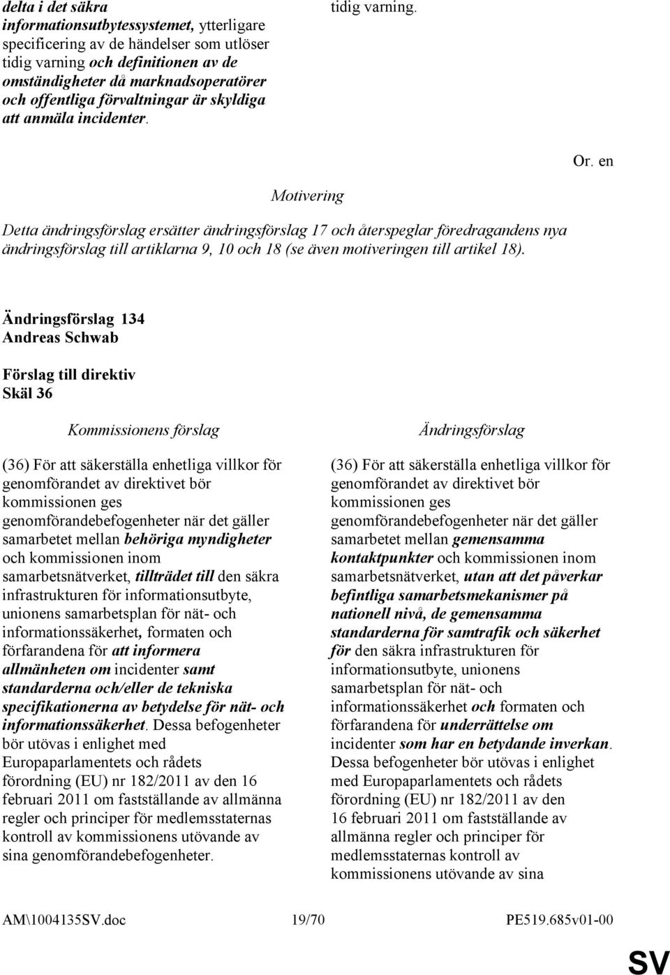 Detta ändringsförslag ersätter ändringsförslag 17 och återspeglar föredragandens nya ändringsförslag till artiklarna 9, 10 och 18 (se även motiveringen till artikel 18).