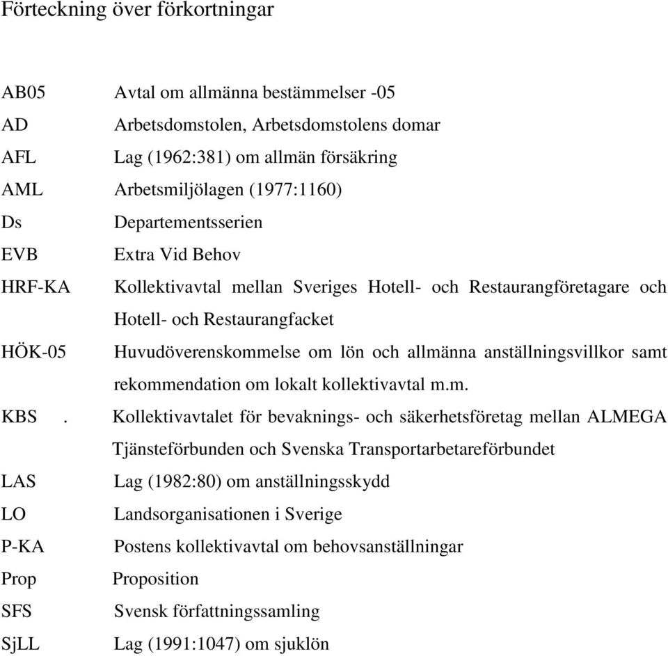 anställningsvillkor samt rekommendation om lokalt kollektivavtal m.m. KBS.