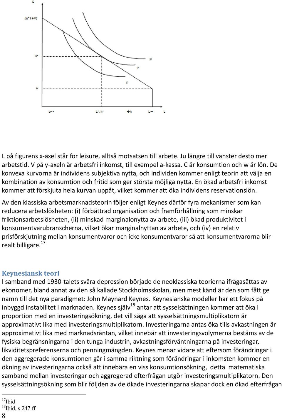 En ökad arbetsfri inkomst kommer att förskjuta hela kurvan uppåt, vilket kommer att öka individens reservationslön.