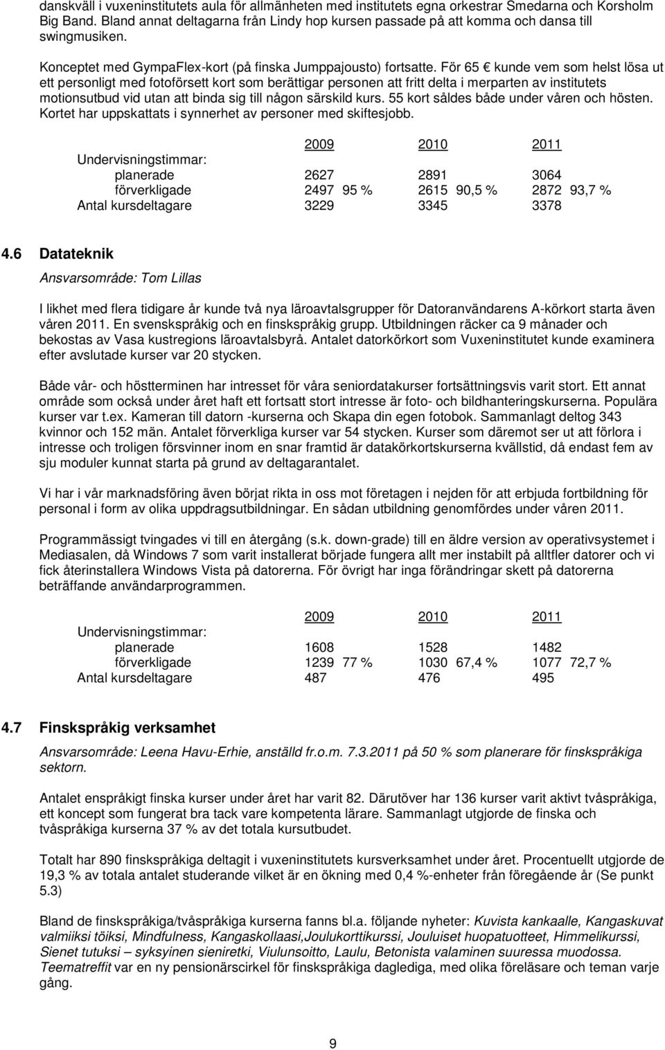 För 65 kunde vem som helst lösa ut ett personligt med fotoförsett kort som berättigar personen att fritt delta i merparten av institutets motionsutbud vid utan att binda sig till någon särskild kurs.