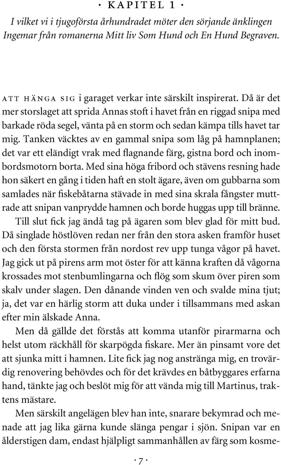 Tanken väcktes av en gammal snipa som låg på hamnplanen; det var ett eländigt vrak med flagnande färg, gistna bord och inombordsmotorn borta.