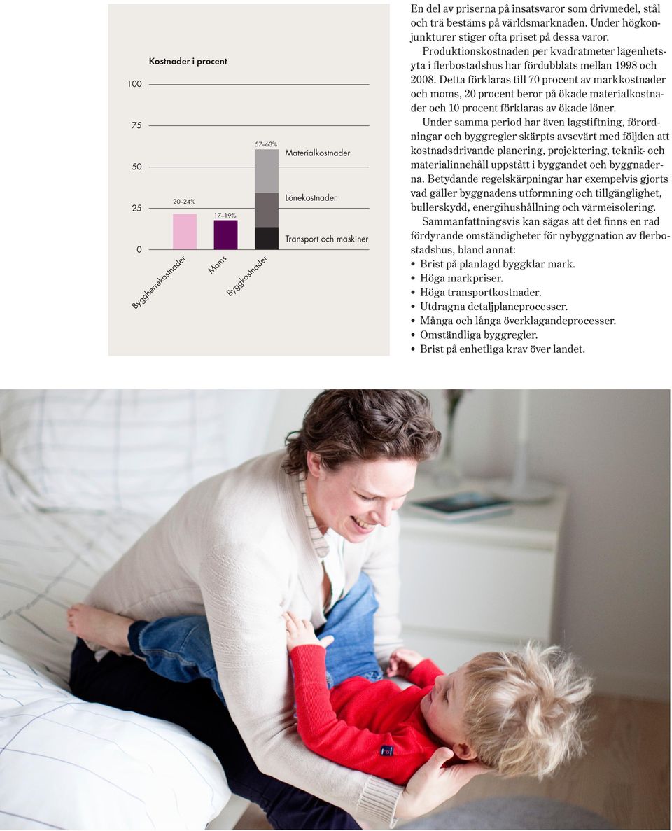 Produktionskostnaden per kvadratmeter lägenhetsyta i flerbostadshus har fördubblats mellan 1998 och 2008.