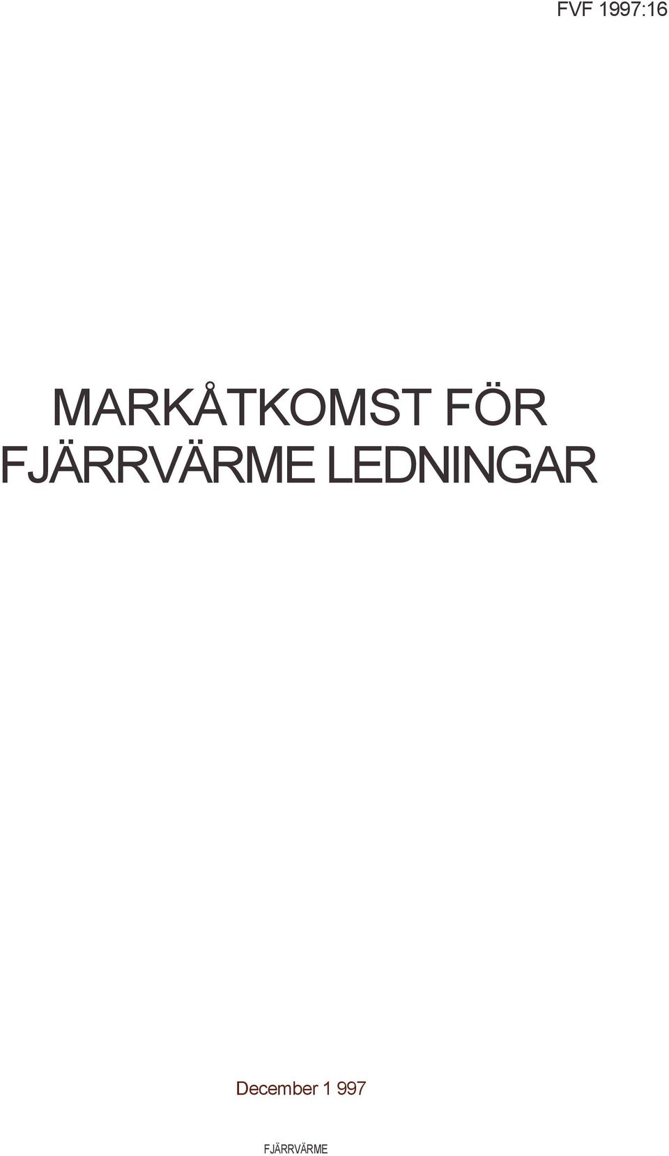 FJÄRRVÄRME