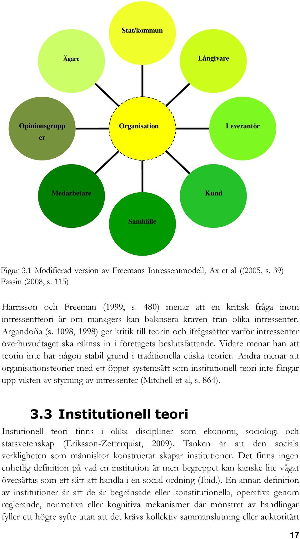 1098, 1998) ger kritik till teorin och ifrågasätter varför intressenter överhuvudtaget ska räknas in i företagets beslutsfattande.