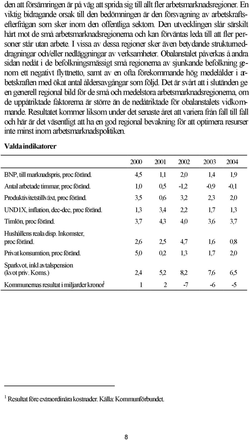 Den utvecklingen slår särskilt hårt mot de små arbetsmarknadsregionerna och kan förväntas leda till att fler personer står utan arbete.