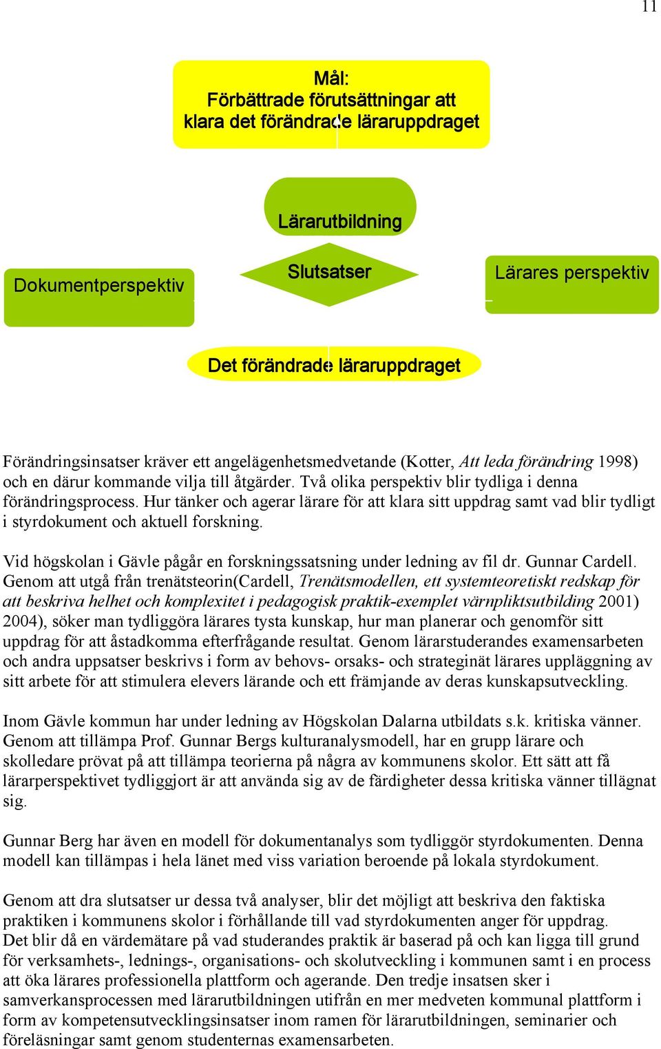 Hur tänker och agerar lärare för att klara sitt uppdrag samt vad blir tydligt i styrdokument och aktuell forskning. Vid högskolan i Gävle pågår en forskningssatsning under ledning av fil dr.