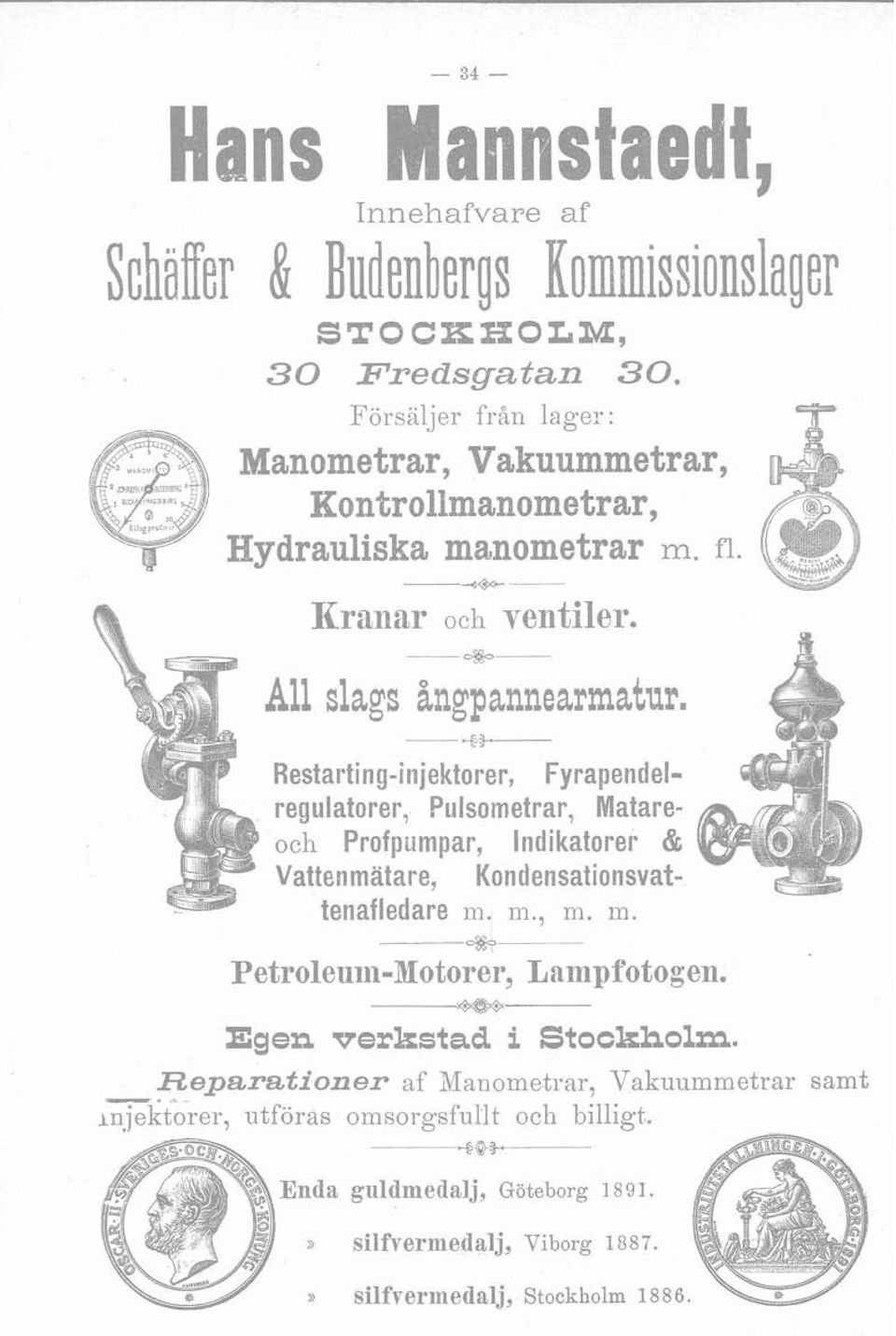 ++t Flestarting-injektorer, Fyrapendelregulatorer, Pulsometrar, latareoch Profpumpar, Indikatorer & vattenmätare, Kondensationsvattenafledare in.