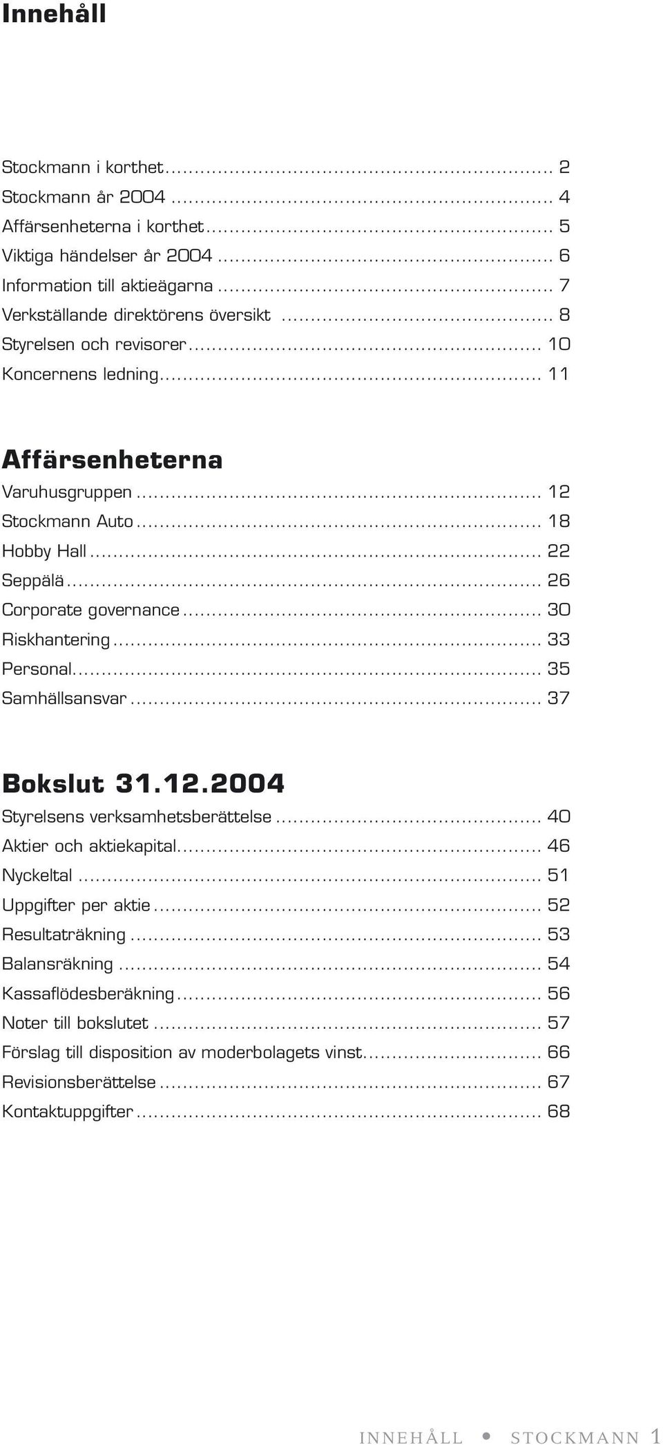 .. 33 Personal... 35 Samhällsansvar... 37 Bokslut 31.12.24 Styrelsens verksamhetsberättelse... 4 Aktier och aktiekapital... 46 Nyckeltal... 51 Uppgifter per aktie... 52 Resultaträkning.