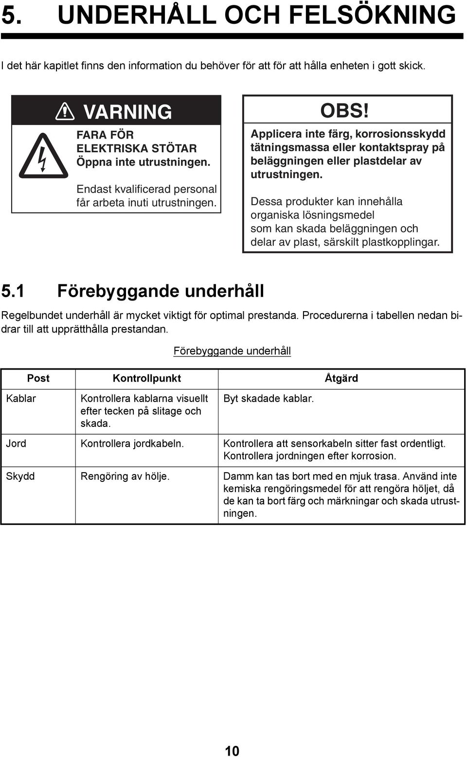 Dessa produkter kan innehålla organiska lösningsmedel som kan skada beläggningen och delar av plast, särskilt plastkopplingar. 5.