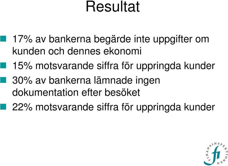 uppringda kunder 30% av bankerna lämnade ingen