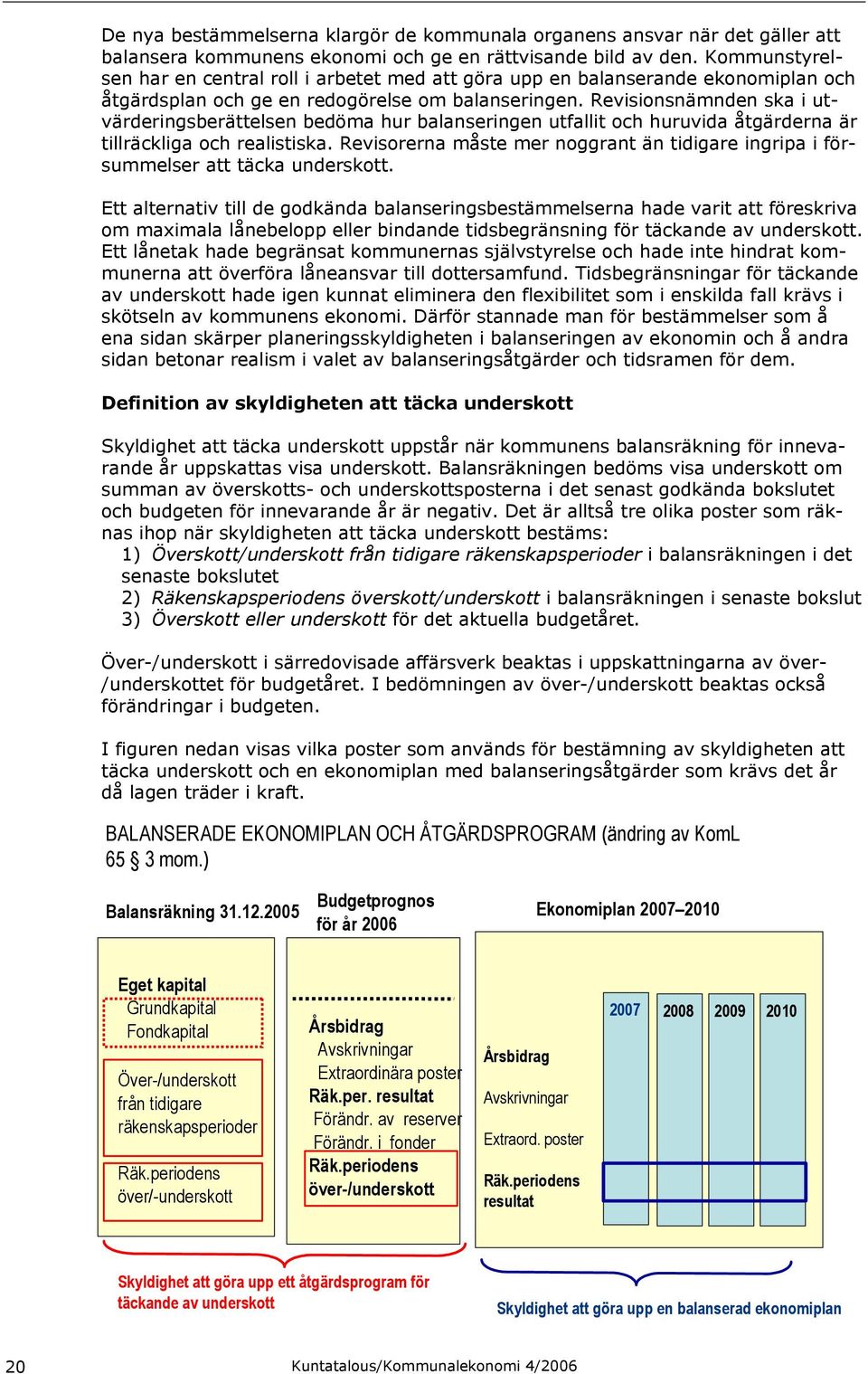 Revisionsnämnden ska i utvärderingsberättelsen bedöma hur balanseringen utfallit och huruvida åtgärderna är tillräckliga och realistiska.