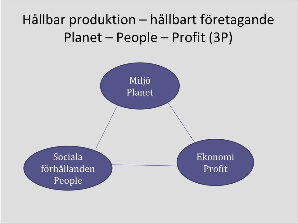 Profit (3P) Miljö Planet