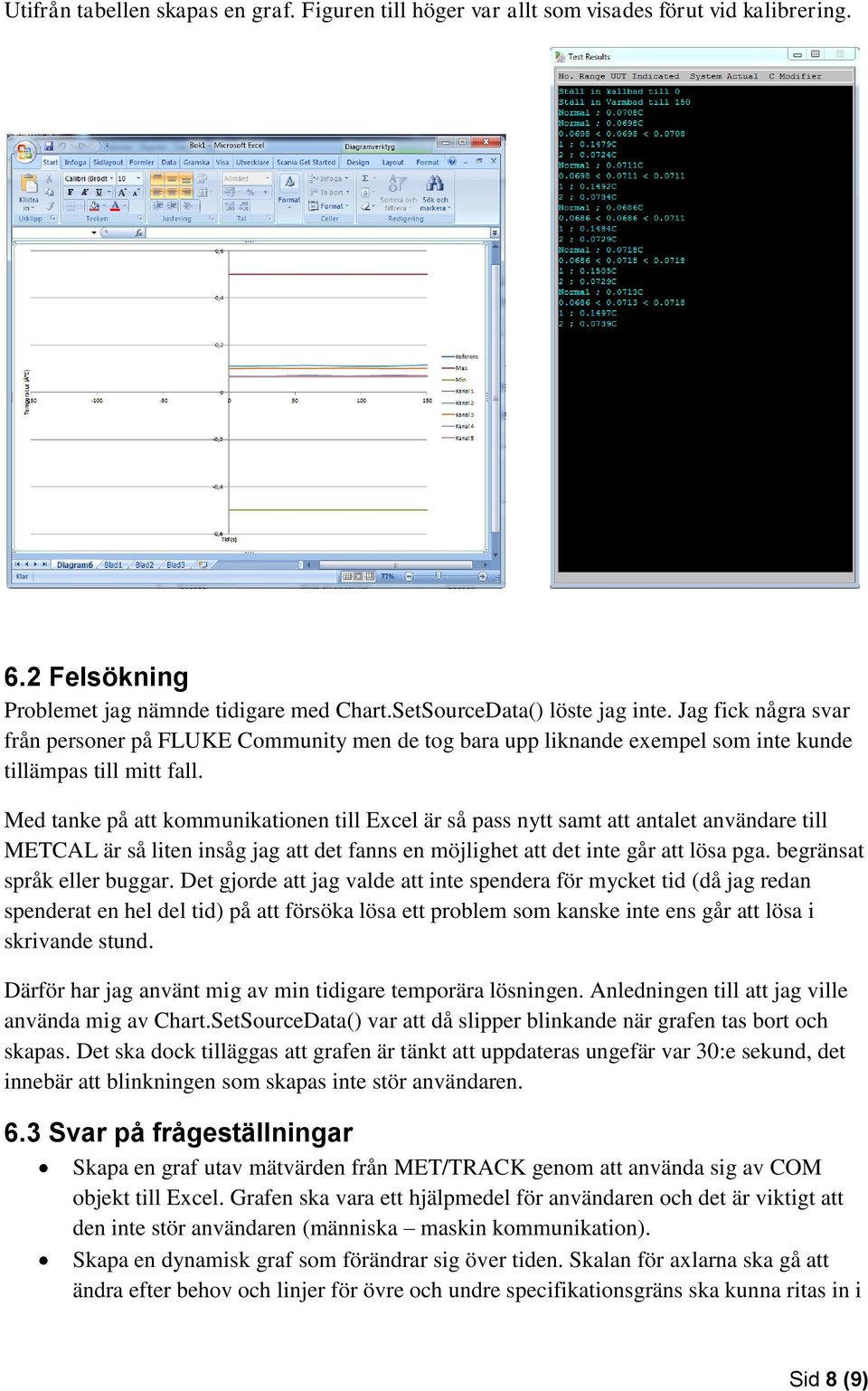 Med tanke på att kommunikationen till Excel är så pass nytt samt att antalet användare till METCAL är så liten insåg jag att det fanns en möjlighet att det inte går att lösa pga.