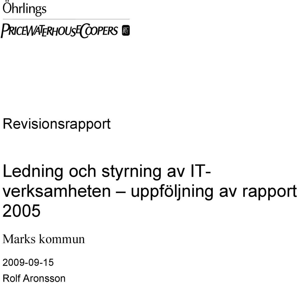 uppföljning av rapport 2005