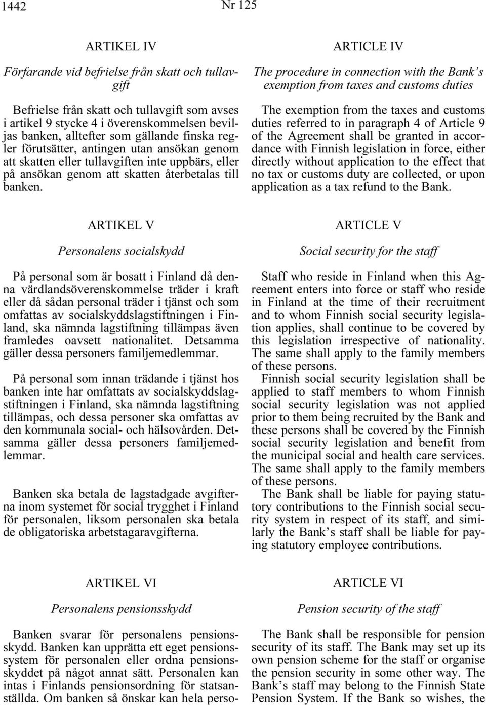 ARTICLE IV The procedure in connection with the Bank s exemption from taxes and customs duties The exemption from the taxes and customs duties referred to in paragraph 4 of Article 9 of the Agreement