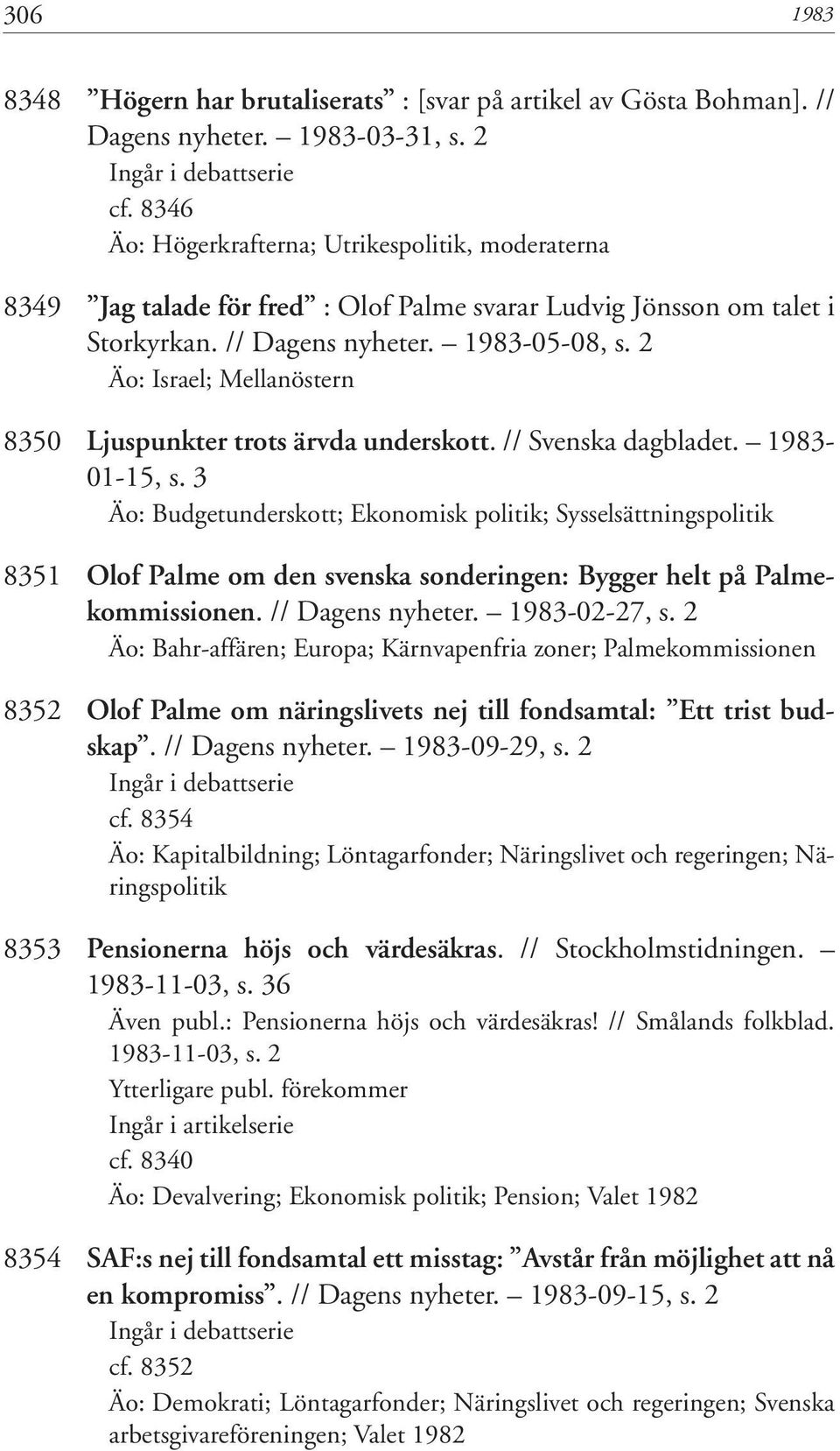 2 Äo: Israel; Mellanöstern 8350 Ljuspunkter trots ärvda underskott. // Svenska dagbladet. 1983-01-15, s.