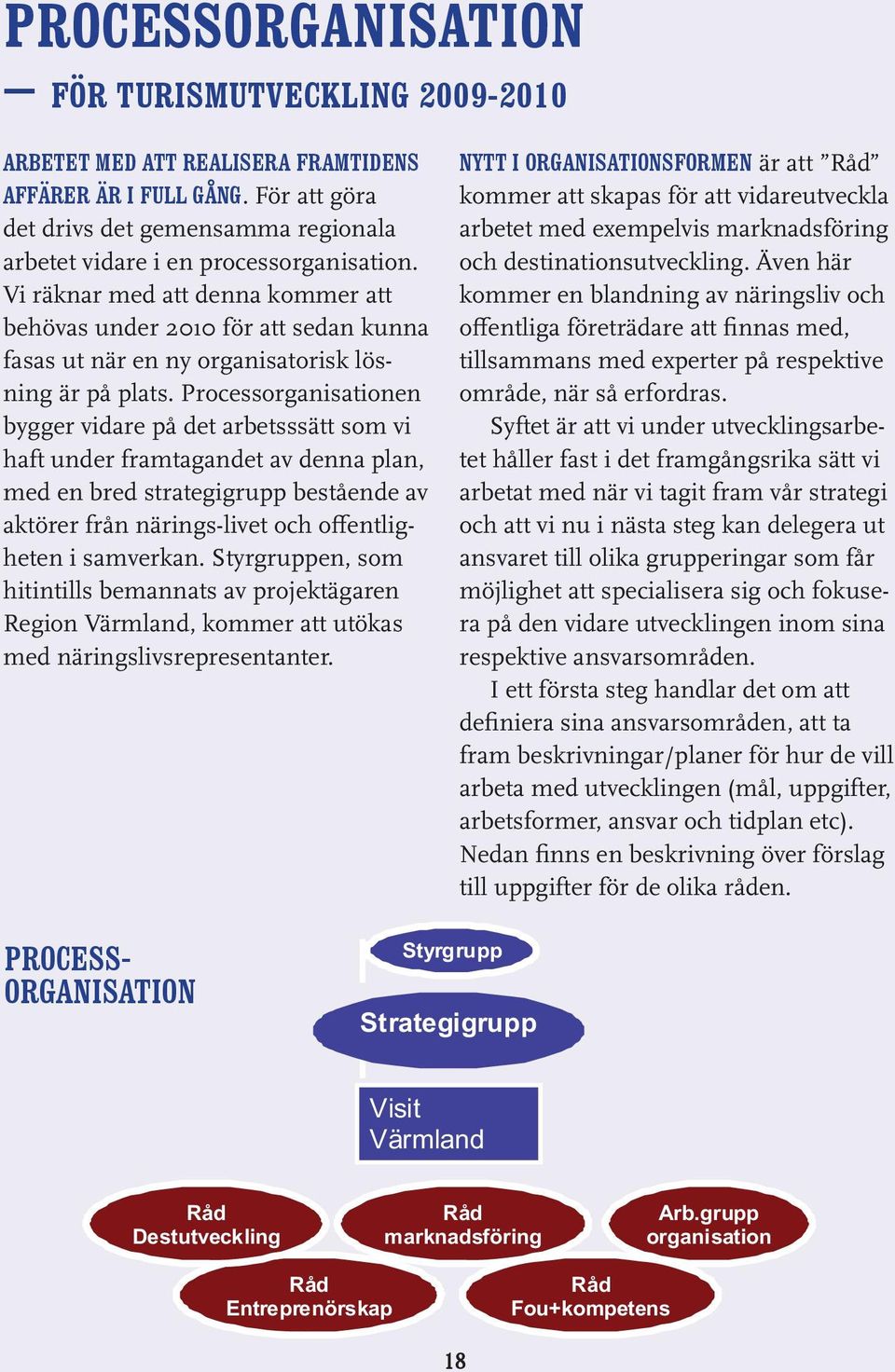 Processorgaisatioe bygger vidare på det arbetsssätt s vi haft uder framtagadet av dea pla, med e bred strategigrupp beståede av aktörer frå ärigs-livet offetlighete i samverka.