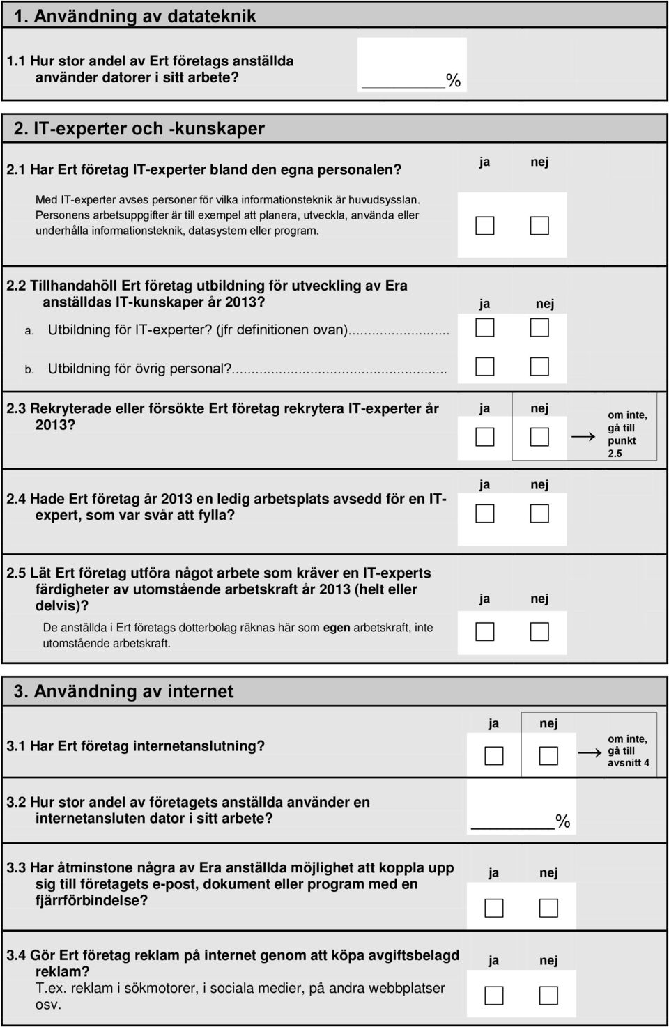 Personens arbetsuppgifter är till exempel att planera, utveckla, använda eller underhålla informationsteknik, datasystem eller program. 2.