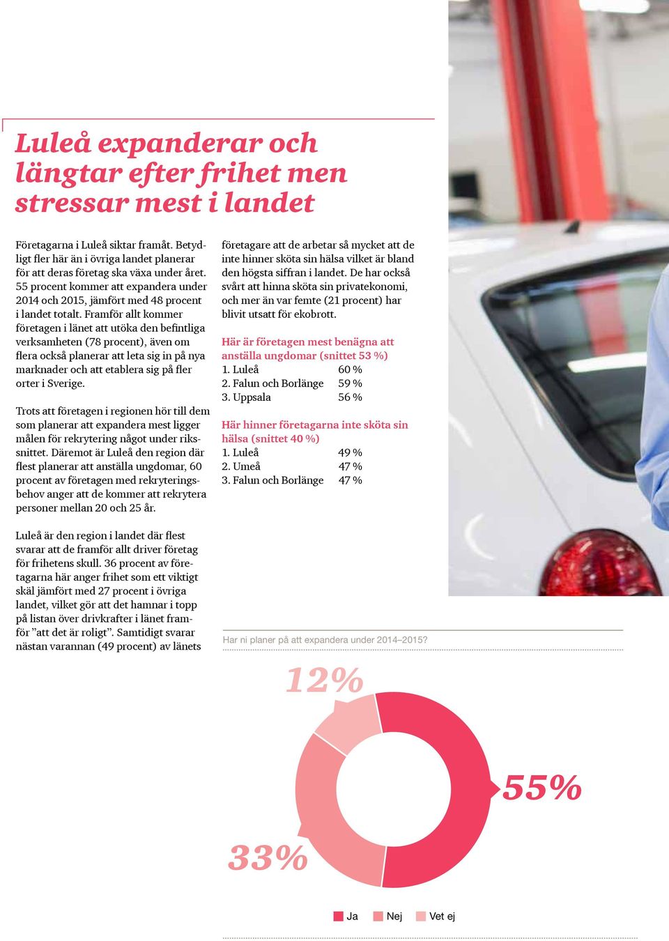 Framför allt kommer företagen i länet att utöka den befintliga verksamheten (78 procent), även om flera också planerar att leta sig in på nya marknader och att etablera sig på fler orter i Sverige.