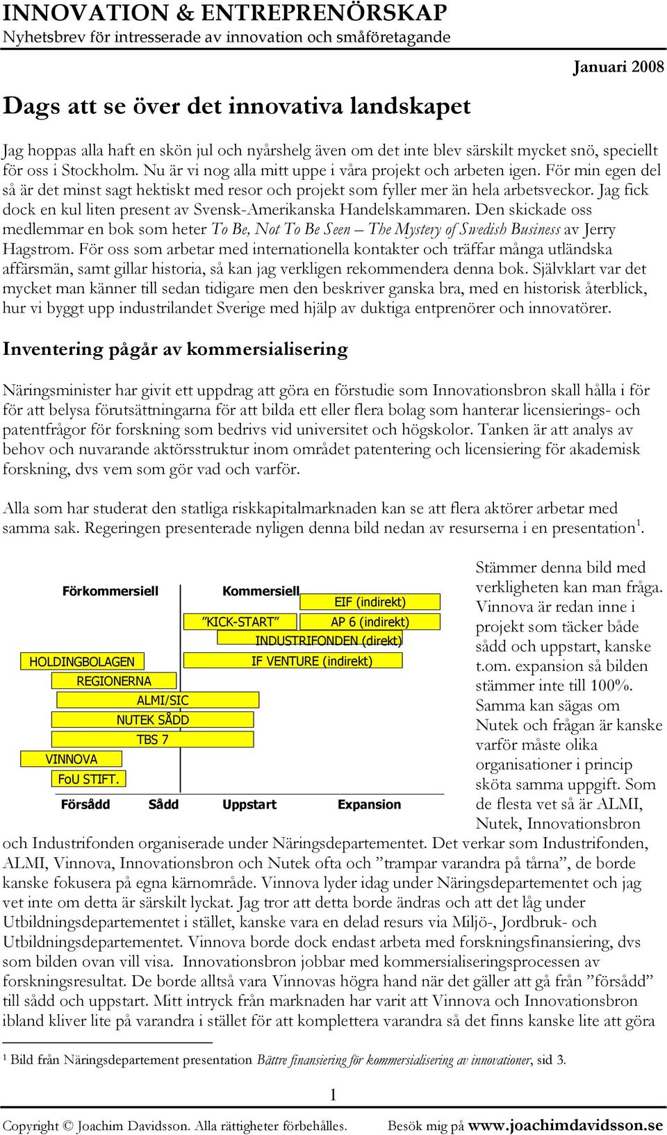 Jag fick dock en kul liten present av Svensk-Amerikanska Handelskammaren. Den skickade oss medlemmar en bok som heter To Be, Not To Be Seen The Mystery of Swedish Business av Jerry Hagstrom.