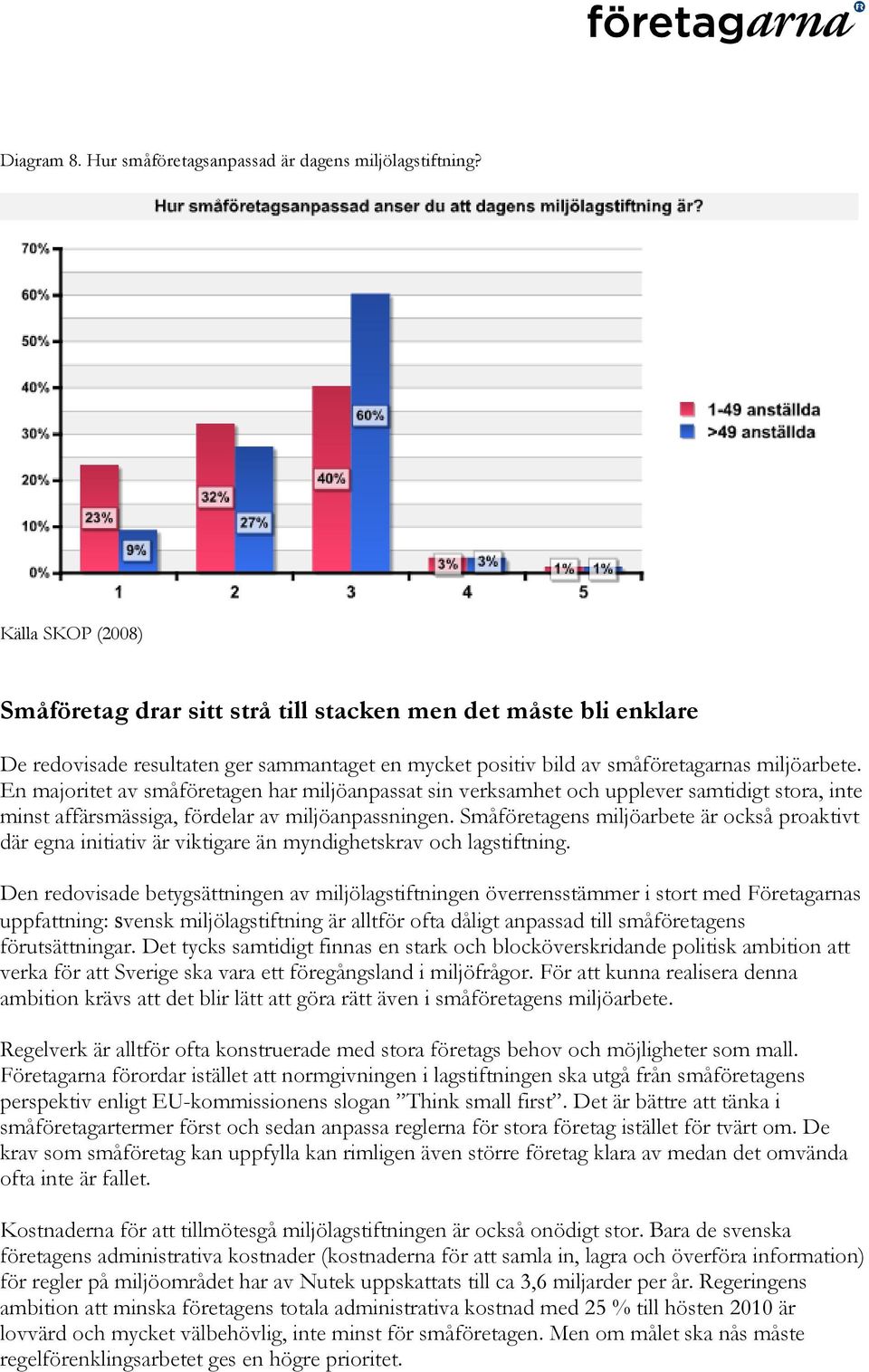 En majoritet av småföretagen har miljöanpassat sin verksamhet och upplever samtidigt stora, inte minst affärsmässiga, fördelar av miljöanpassningen.