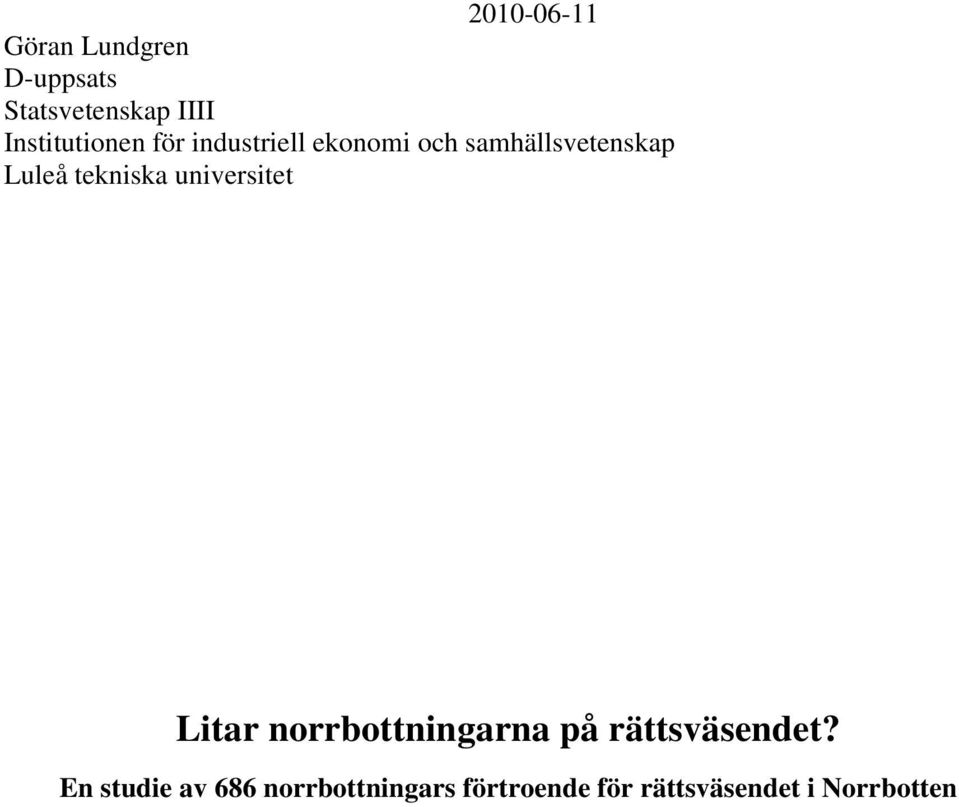 Luleå tekniska universitet Litar norrbottningarna på