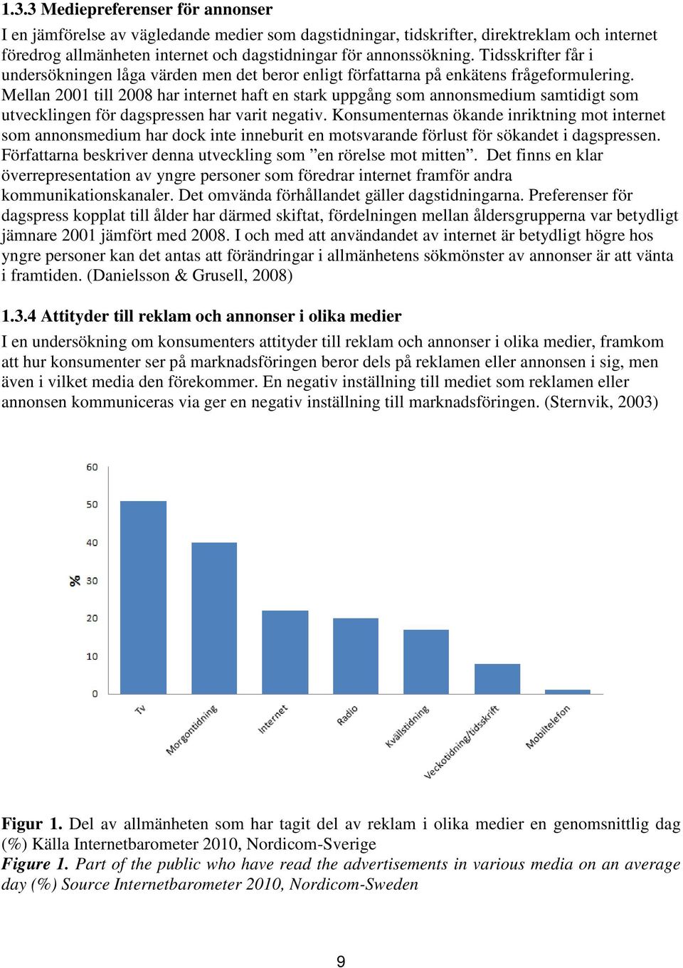 Mellan 2001 till 2008 har internet haft en stark uppgång som annonsmedium samtidigt som utvecklingen för dagspressen har varit negativ.