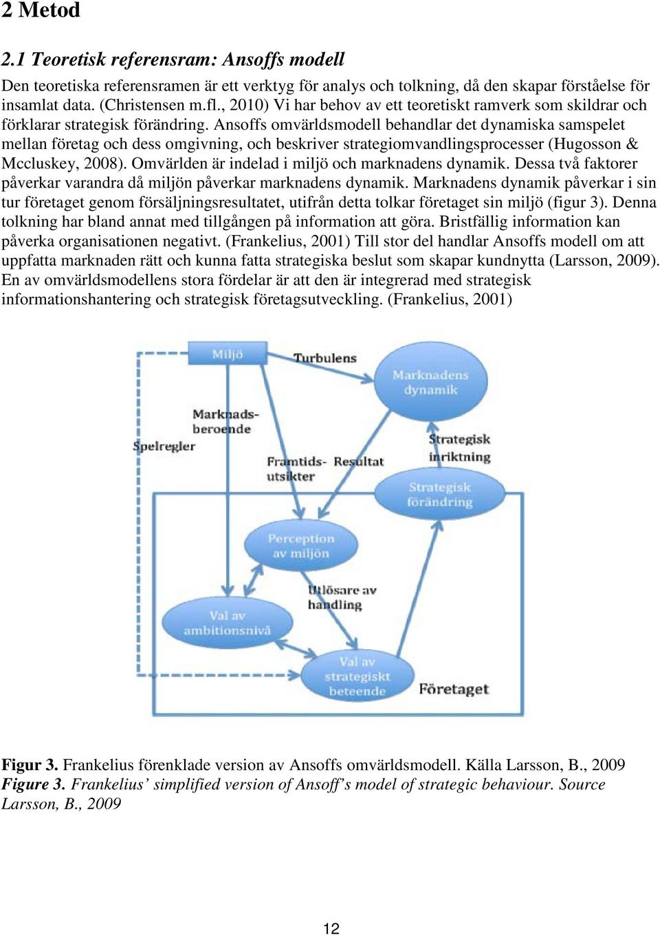 Ansoffs omvärldsmodell behandlar det dynamiska samspelet mellan företag och dess omgivning, och beskriver strategiomvandlingsprocesser (Hugosson & Mccluskey, 2008).