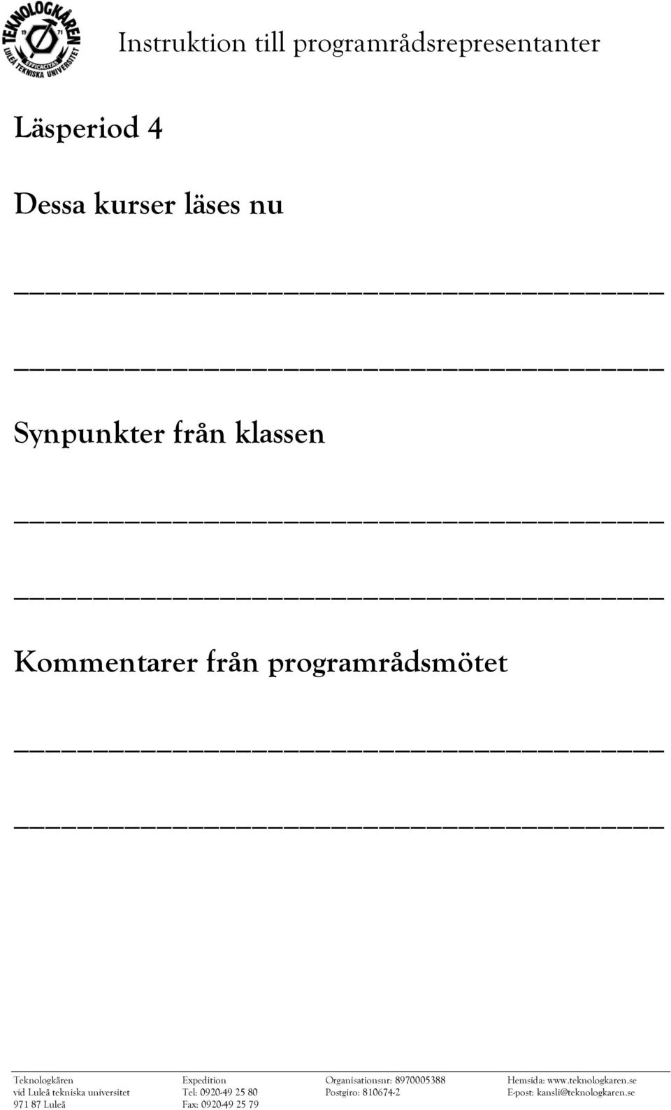 Synpunkter från