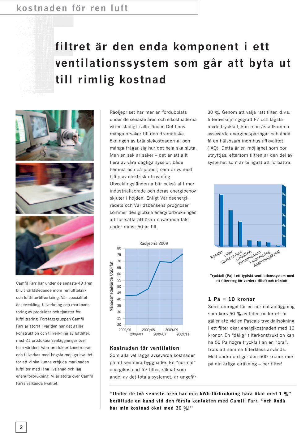 Företagsgruppen Camfil Farr är störst i världen när det gäller konstruktion och tillverkning av luftfilter, med 21 produktions anläggningar över hela världen.