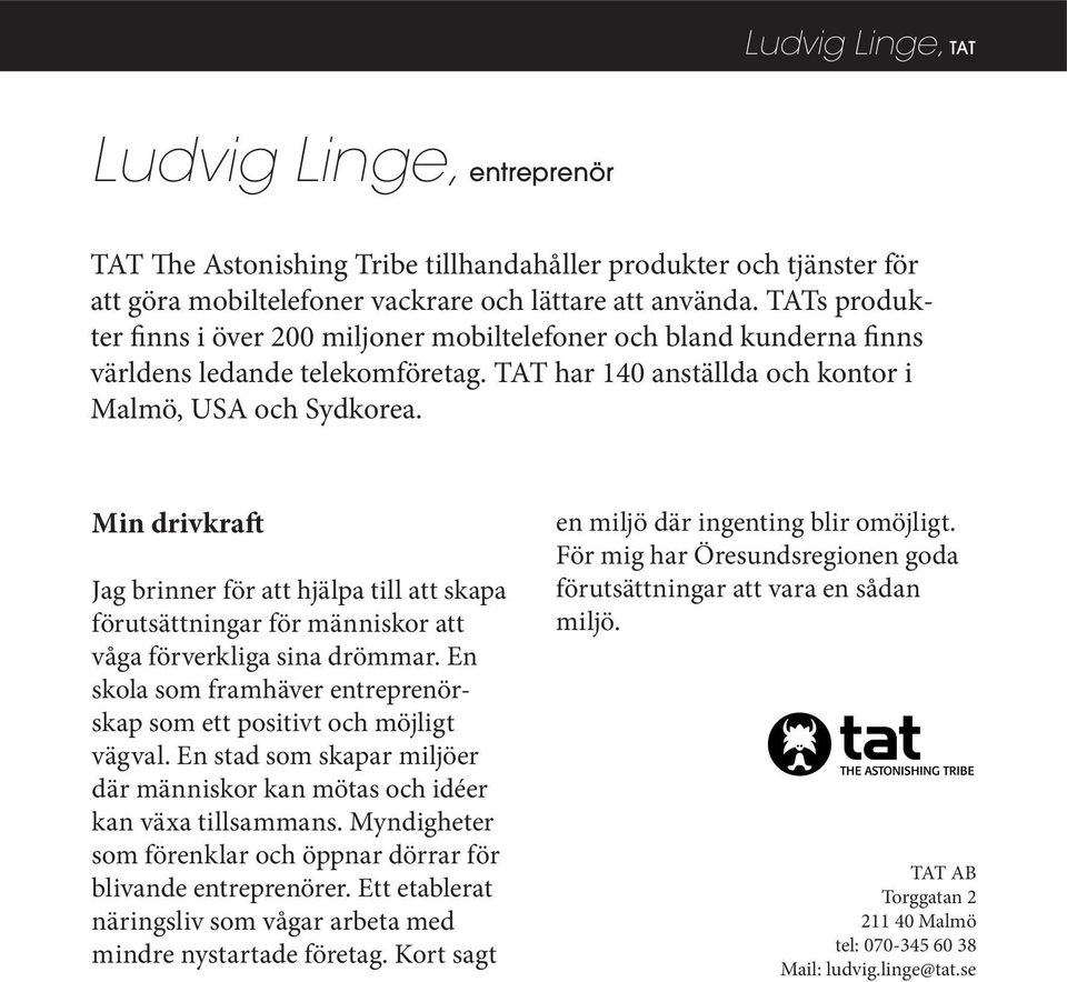 Min drivkraft Jag brinner för att hjälpa till att skapa förutsättningar för människor att våga förverkliga sina drömmar. En skola som framhäver entreprenörskap som ett positivt och möjligt vägval.