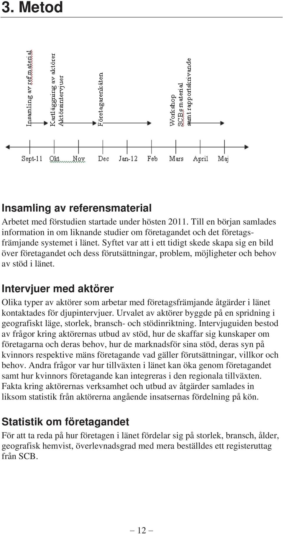 Syftet var att i ett tidigt skede skapa sig en bild över företagandet och dess förutsättningar, problem, möjligheter och behov av stöd i länet.