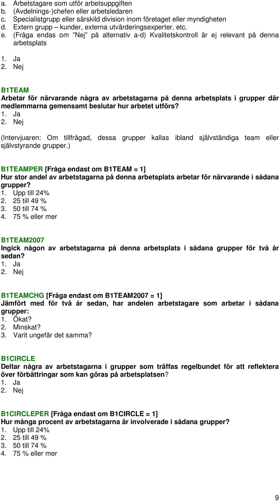 terna utvärderingsexperter, et