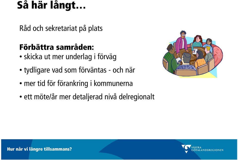 vad som förväntas - och när mer tid för förankring i