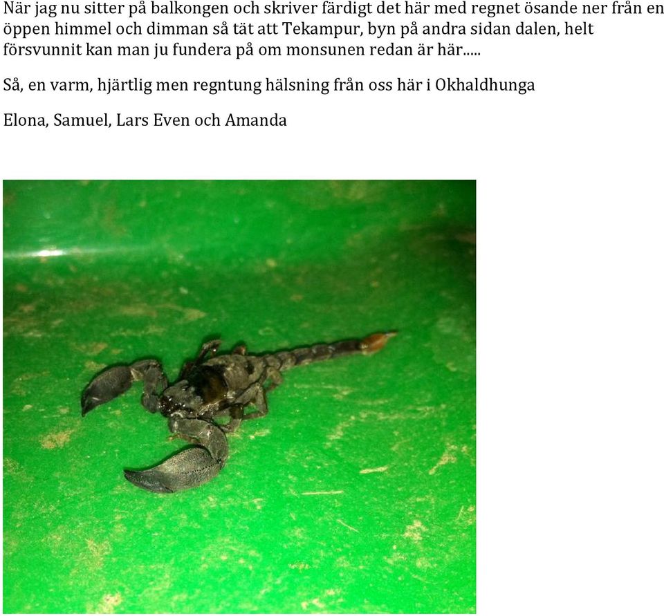 helt försvunnit kan man ju fundera på om monsunen redan är här.