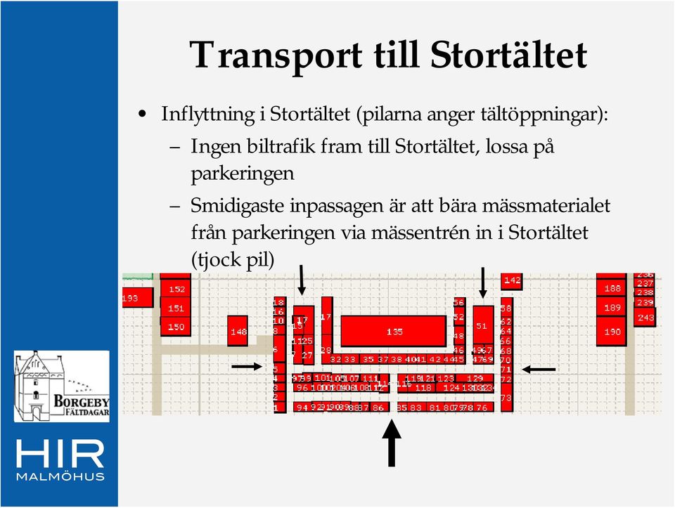 lossa på parkeringen Smidigaste inpassagen är att bära