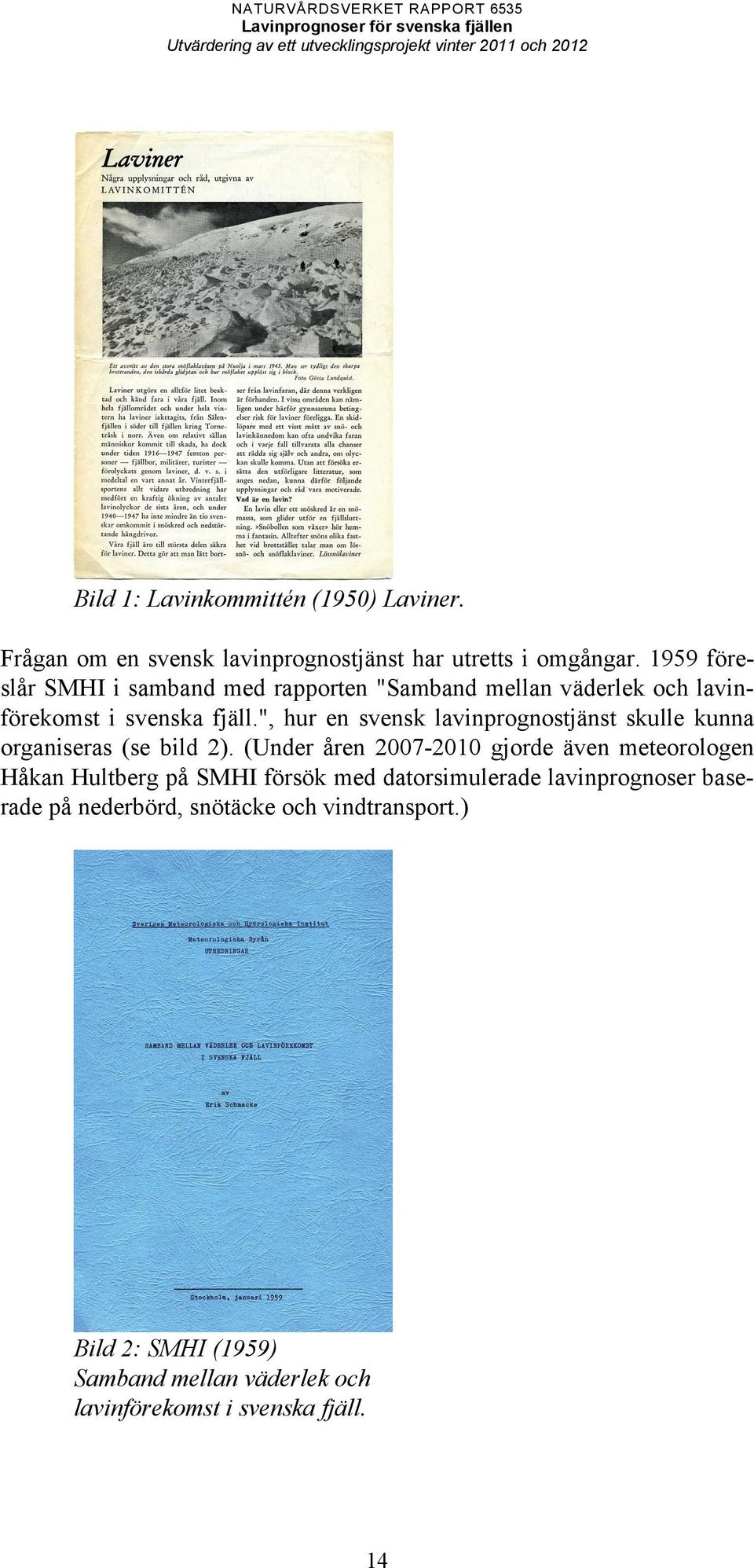 ", hur en svensk lavinprognostjänst skulle kunna organiseras (se bild 2).