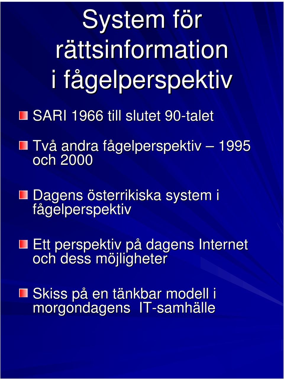 österrikiska system i fågelperspektiv Ett perspektiv på dagens