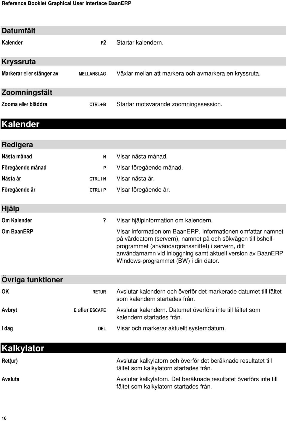 DOHQGHU " 2P%DDQ(53 Övriga funktioner 2. 5(785 $YEU\W (eller(6&$3(,gdj '(/ Kalkylator 5HWXU $YVOXWD Visar nästa månad. Visar föregående månad. Visar nästa år. Visar föregående år.