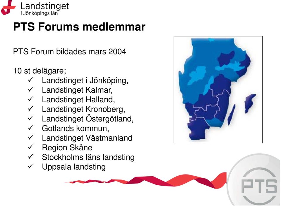 Landstinget Kronoberg, Landstinget Östergötland, Gotlands kommun,