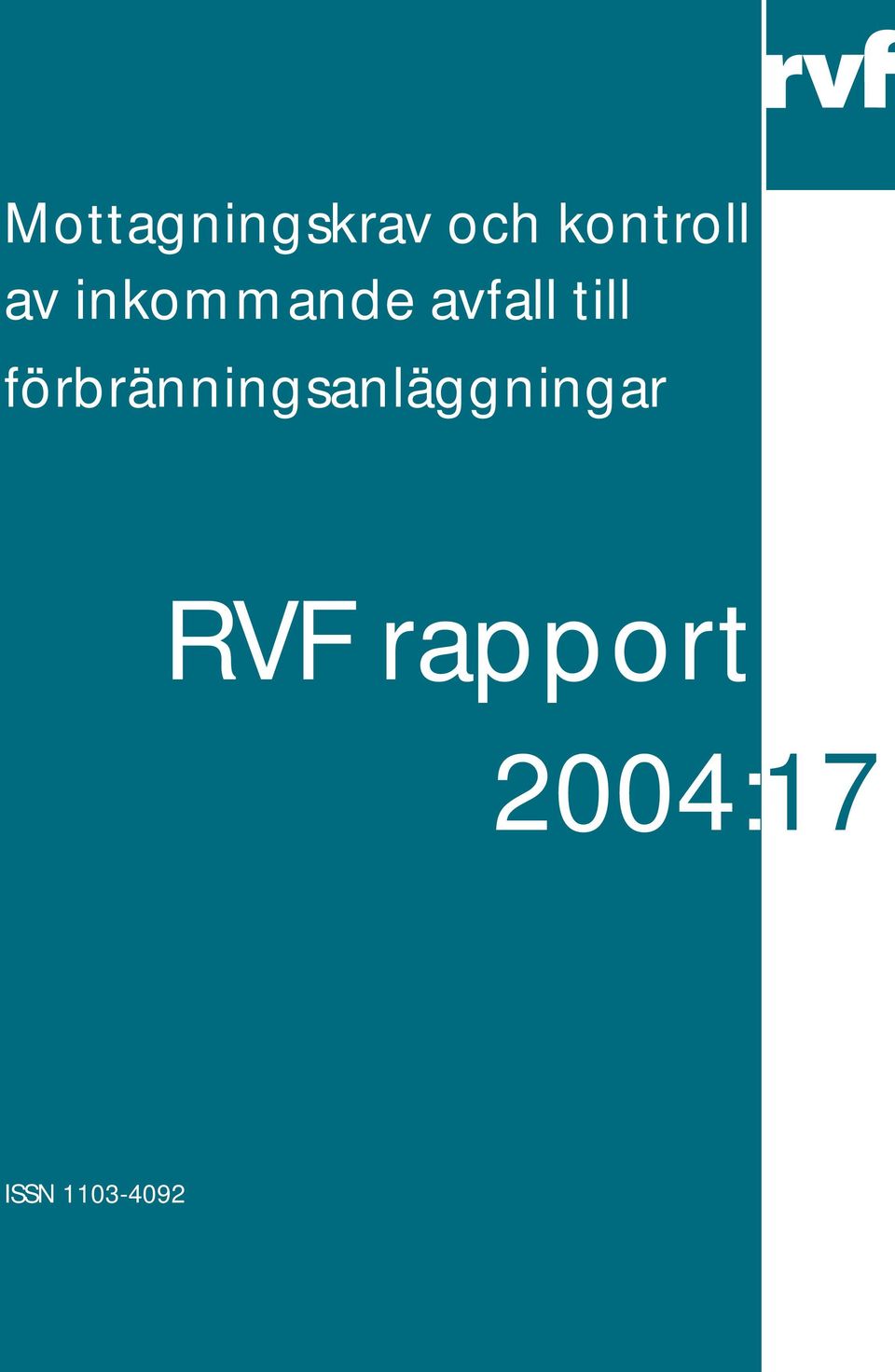 förbränningsanläggningar RVF