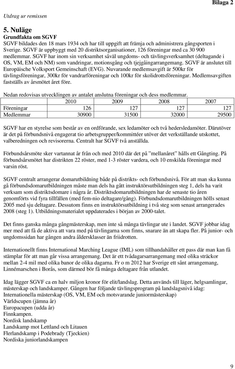 SGVF har inom sin verksamhet såväl ungdoms- och tävlingsverksamhet (deltagande i OS, VM, EM och NM) som vandringar, motionsgång och tjejgåingarrangemang.