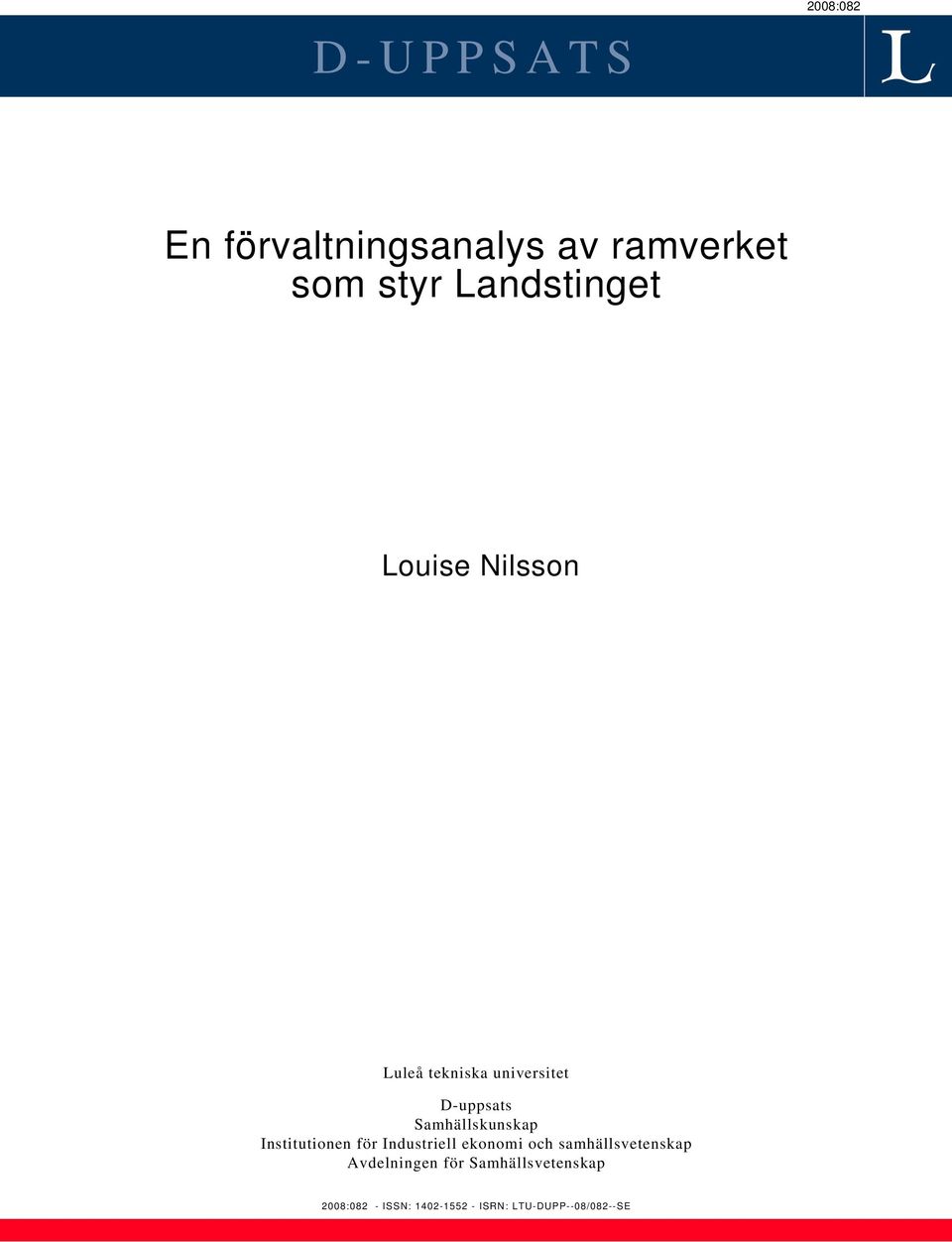 Samhällskunskap Institutionen för Industriell ekonomi och