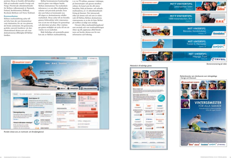 Kommunikation SkiStars marknadsföring syftar till att lyfta fram det som kännetecknar varje destination, för att visa gästerna det breda sortimentet.