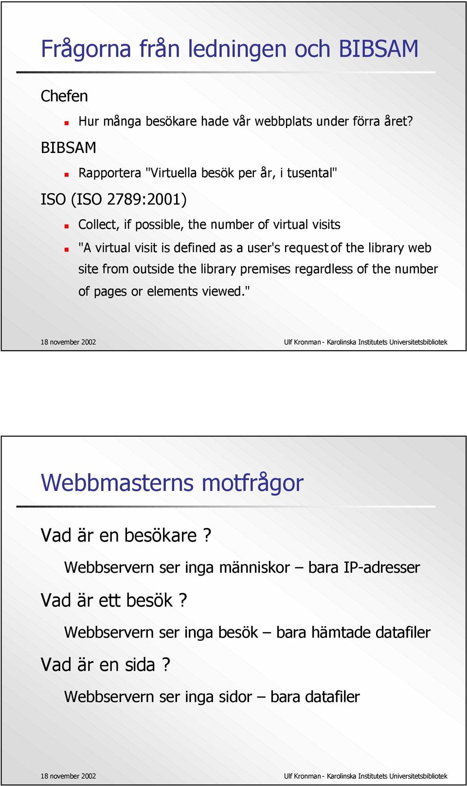 defined as a user's requestof the library web site from outside the library premises regardless of the number of pages or elements viewed.