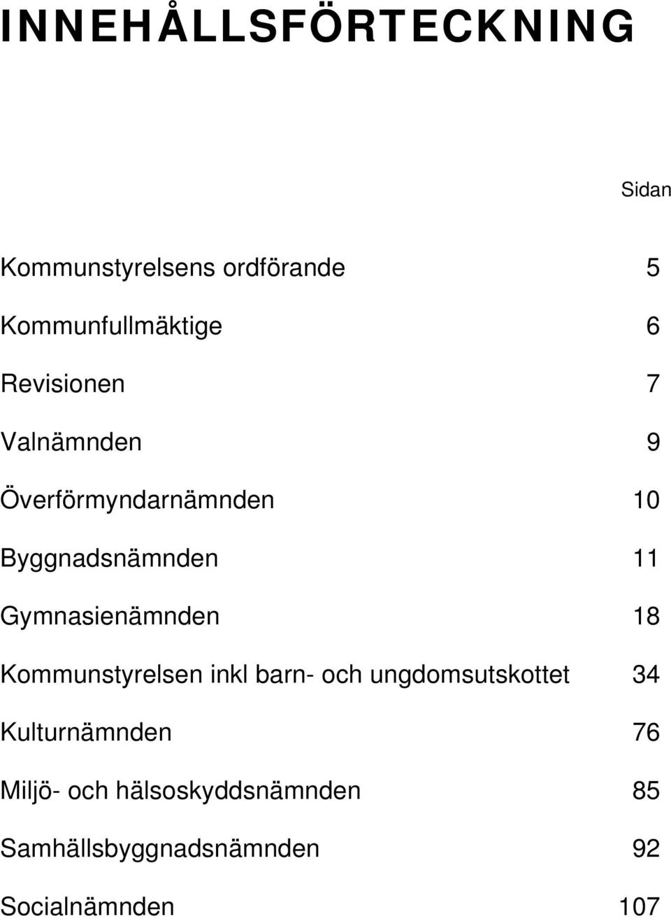 Gymnasienämnden 18 Kommunstyrelsen inkl barn- och ungdomsutskottet 34